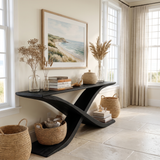 Auralith Sculpted Solid Wood Console Table Black - Timberustic Console Table