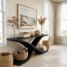 Auralith Sculpted Solid Wood Console Table Black - Timberustic Console Table