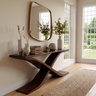 Auralith Sculpted Solid Wood Console Table Dark Walnut - Timberustic Console Table