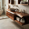 Aurelion Live Edge Solid Wood Floating Bathroom Vanity with Drawers SPA943999 Brown - Timberustic Floating Bathroom Vanity With Drawers