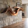 Aurelion Sculpted Solid Wood Floating Shelf SPA503694 — Brown