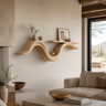 Aurelion Sculpted Solid Wood Floating Shelf SPA503694 — Natural Oak