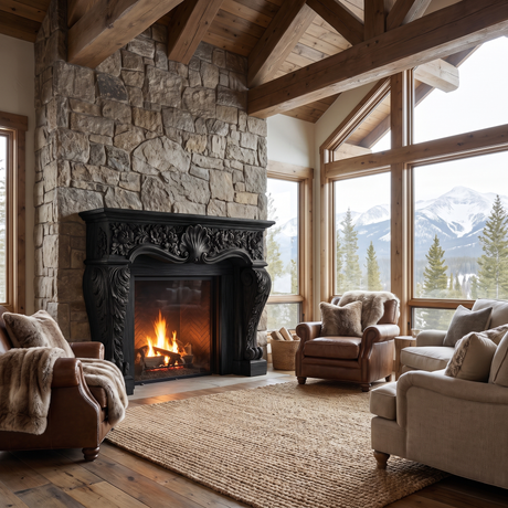 Aurelisse Handcrafted Solid Wood Fireplace Mantel Surround Black - Timberustic Fireplace Mantel Surround