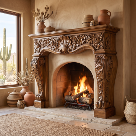Aurelisse Handcrafted Solid Wood Fireplace Mantel Surround Brown - Timberustic Fireplace Mantel Surround