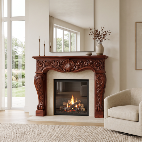 Aurelisse Handcrafted Solid Wood Fireplace Mantel Surround Mahogany - Timberustic Fireplace Mantel Surround
