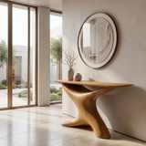 Aurelith Sculpted Solid Wood Console Table Teak - Timberustic Console Table