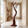 Aurelith Sculpted Solid Wood Tree Coat Rack Mahogany - Timberustic Tree Coat Rack