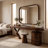 Aurellen Solid Wood Cosmetic Table Dark Walnut - Timberustic Cosmetic Table