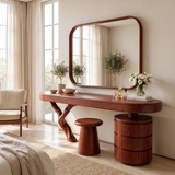 Aurellen Solid Wood Cosmetic Table Mahogany - Timberustic Cosmetic Table