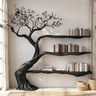 Aurelwood Handcrafted Solid Wood Tree Bookshelf Black - Timberustic Tree Bookshelf
