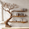 Aurelwood Handcrafted Solid Wood Tree Bookshelf Brown - Timberustic Tree Bookshelf