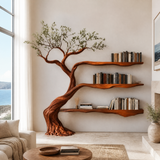 Aurelwood Handcrafted Solid Wood Tree Bookshelf Mahogany - Timberustic Tree Bookshelf