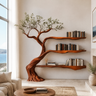 Aurelwood Handcrafted Solid Wood Tree Bookshelf Mahogany - Timberustic Tree Bookshelf