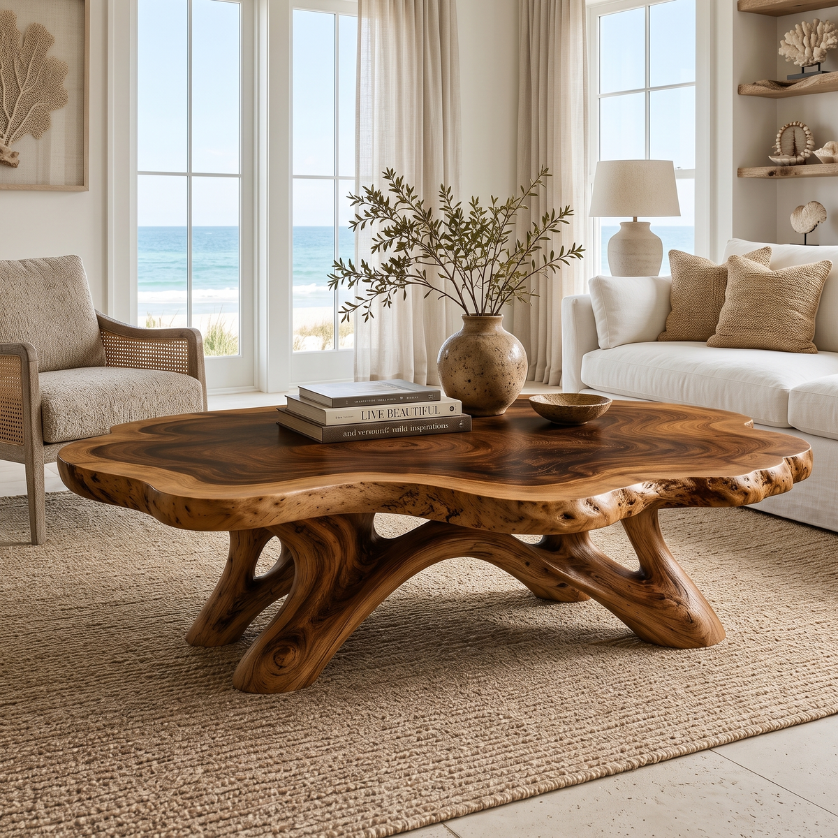 Aurevane Handcrafted Solid Wood Coffee Table Brown - Timberustic Coffee Table