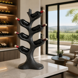 Aurevyn Sculpted Solid Wood Wine Rack Black - Timberustic Wine Rack