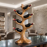Aurevyn Sculpted Solid Wood Wine Rack Natural Oak - Timberustic Wine Rack