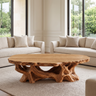 Averelle Handcrafted Solid Wood Coffee Table Natural Oak - Timberustic Coffee Table
