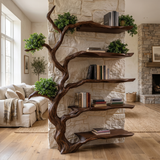 Bramblecrest Handcrafted Solid Wood Tree Bookshelf Dark Walnut - Timberustic Tree Bookshelf