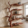Bramblecrest Handcrafted Solid Wood Tree Bookshelf Mahogany - Timberustic Tree Bookshelf