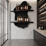 Bramblecrest Live Edge Handcrafted Floating Wine Shelf SPA240318 Black - Timberustic Floating Wine Shelf