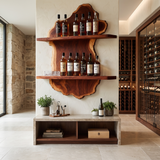 Bramblecrest Live Edge Handcrafted Floating Wine Shelf SPA240318 Mahogany - Timberustic Floating Wine Shelf