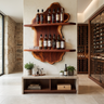 Bramblecrest Live Edge Handcrafted Floating Wine Shelf SPA240318 Mahogany - Timberustic Floating Wine Shelf