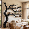 Brambleoak Handcrafted Solid Wood Tree Bookshelf Black - Timberustic Tree Bookshelf