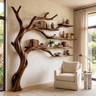 Brambleoak Handcrafted Solid Wood Tree Bookshelf Dark Walnut - Timberustic Tree Bookshelf