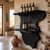 Bramblewood Live Edge Solid Wood Floating Wine Shelf SPA244750 - Timberustic Floating Wine Shelf