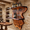 Bramblewood Live Edge Solid Wood Floating Wine Shelf SPA244750 - Timberustic Floating Wine Shelf