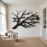 Branthaven Handcrafted Solid Wood Floating Tree Bookshelf Black - Timberustic Floating Tree Bookshelf