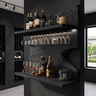 Bravanor Live Edge Handcrafted Floating Wine Shelf SPA578404 Black - Timberustic Floating Wine Shelf