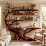 Bravik Sculpted Solid Wood Console Table with Shelves Mahogany - Timberustic Console Table with Shelves