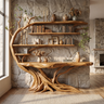 Bravik Sculpted Solid Wood Console Table with Shelves Teak - Timberustic Console Table with Shelves