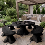 Bravora Handcrafted Solid Wood Outdoor Dining Table Black - Timberustic Dining Table