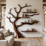 Briarcrest Handcrafted Solid Wood Tree Bookshelf Dark Walnut - Timberustic Tree Bookshelf