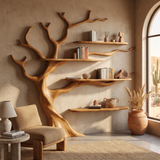 Briarcrest Handcrafted Solid Wood Tree Bookshelf Teak - Timberustic Tree Bookshelf