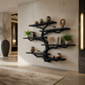 Briarhaven Handcrafted Solid Wood Floating Tree Bookshelf Black - Timberustic Floating Tree Bookshelf