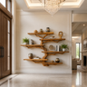 Briarhaven Handcrafted Solid Wood Floating Tree Bookshelf Teak - Timberustic Floating Tree Bookshelf