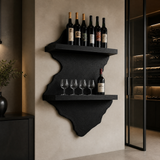 Briarhaven Live Edge Handcrafted Floating Wine Shelf SPA124541 Black - Timberustic Floating Wine Shelf