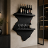 Briarhaven Live Edge Handcrafted Floating Wine Shelf SPA124541 Black - Timberustic Floating Wine Shelf