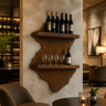 Briarhaven Live Edge Handcrafted Floating Wine Shelf SPA124541 Brown - Timberustic Floating Wine Shelf