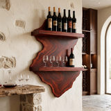 Briarhaven Live Edge Handcrafted Floating Wine Shelf SPA124541 Mahogany - Timberustic Floating Wine Shelf