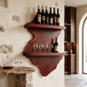 Briarhaven Live Edge Handcrafted Floating Wine Shelf SPA124541 Mahogany - Timberustic Floating Wine Shelf