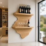 Briarhaven Live Edge Handcrafted Floating Wine Shelf SPA124541 Natural Oak - Timberustic Floating Wine Shelf