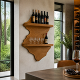 Briarhaven Live Edge Handcrafted Floating Wine Shelf SPA124541 Teak - Timberustic Floating Wine Shelf