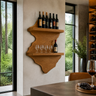 Briarhaven Live Edge Handcrafted Floating Wine Shelf SPA124541 Teak - Timberustic Floating Wine Shelf