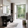 Caelion Sculpted Solid Wood Freestanding Bathroom Vanity with Drawers Black - Timberustic Freestanding Bathroom Vanity with Drawers
