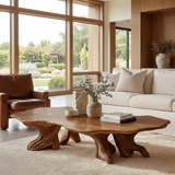 Caelith Live Edge Solid Wood Coffee Table — Brown