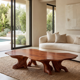 Caelith Live Edge Solid Wood Coffee Table — Mahogany